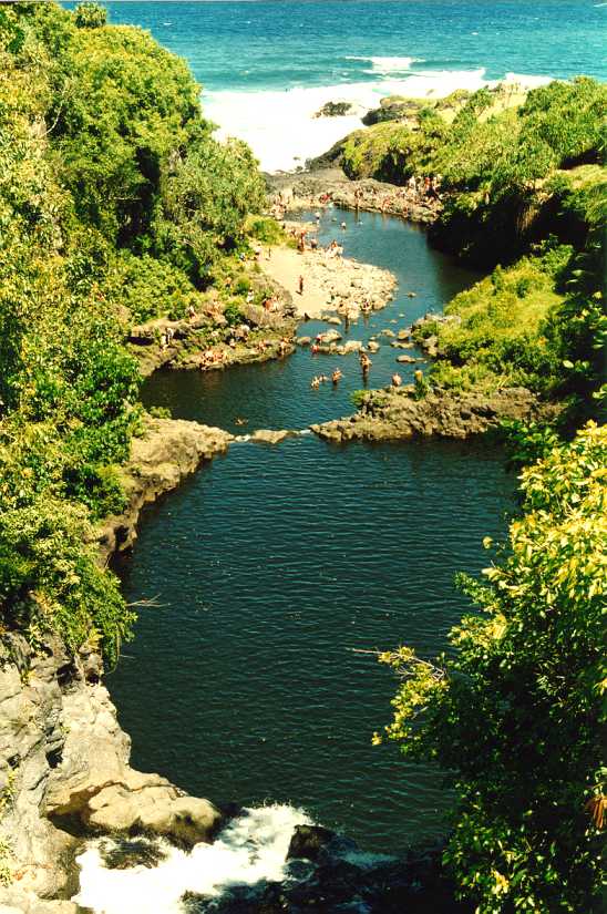 Seven Pools Blick auf die Seven Pools von der Brücke aus