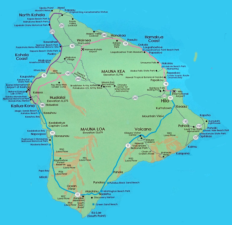 Karte von Big Island