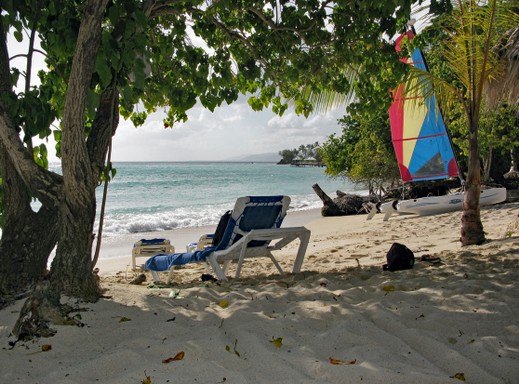 Liegen am Strand