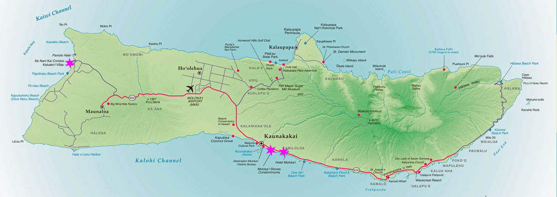Karte von Molokai