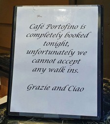 Eingangsschild Café Portofino