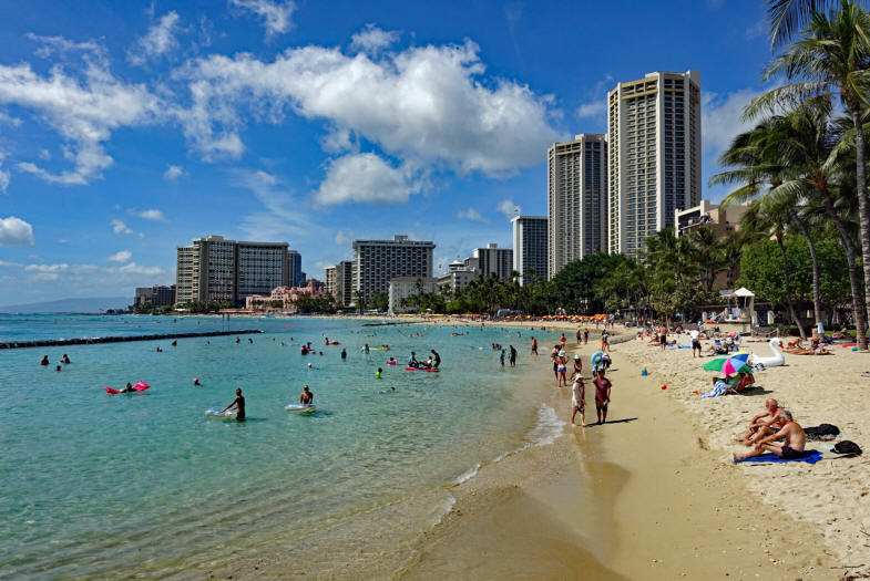 Am Strand von Waikiki